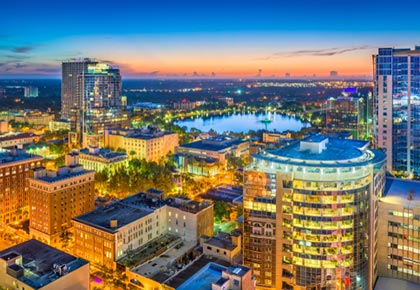 Arial view of Orlando, FL