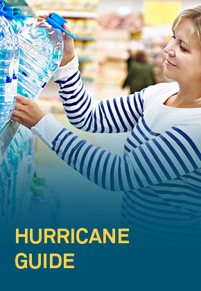 Woman getting ready for hurricane