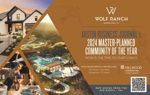 Wolf Ranch by Hillwood Wins 'Master-Planned Community' Category of 2024 Residential Real Estate Awards by Austin Business Journal